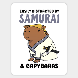 Easily Distracted by Samurai and Capybaras Sticker